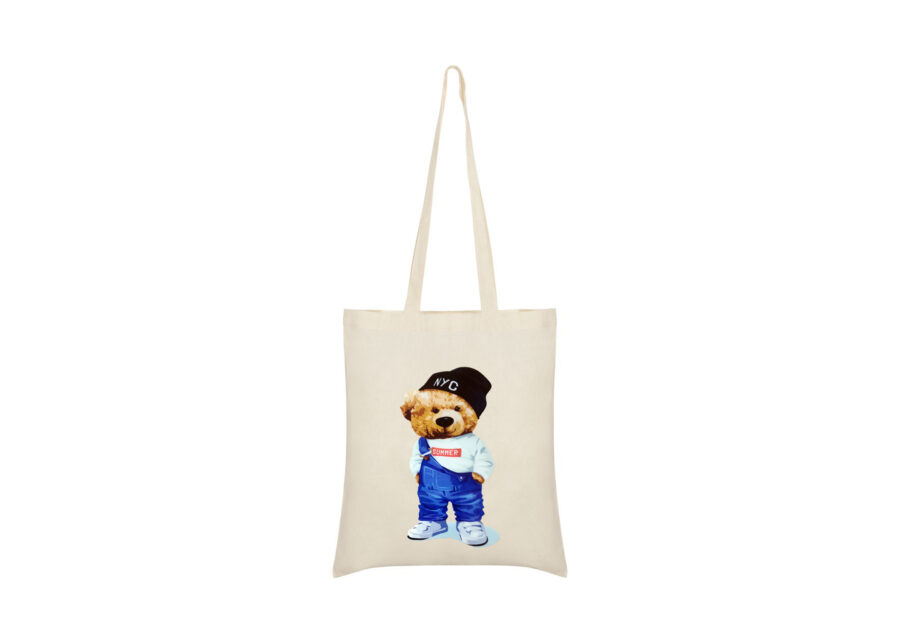 NYC Bear Tote Bag Canvas Cotton Tote Bag New York City Gift Bag