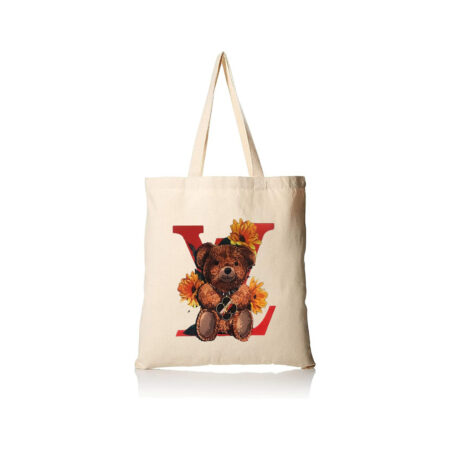 Eco-Friendly Bear Tote Bag | Cotton Canvas Tote Bag