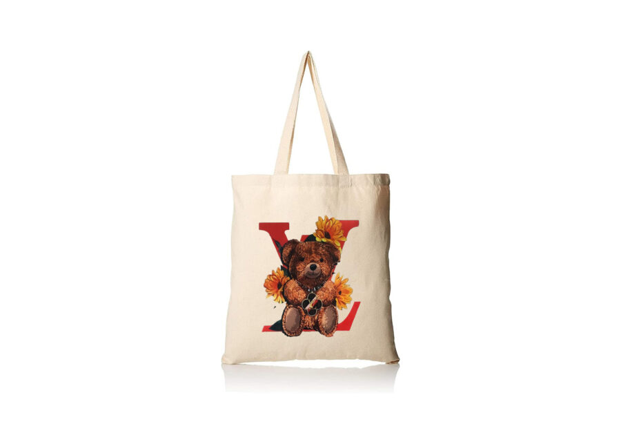 Eco-Friendly Bear Tote Bag | Cotton Canvas Tote Bag