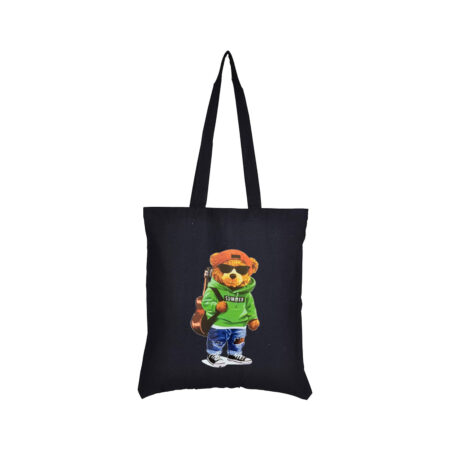 Teddy Bear Summer Tote Bag Gift Tote Bag Party Hipster Music Guitar Tote Bag