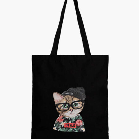 Cute Cat cotton canvas tote bag