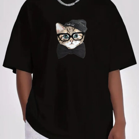 Black-white Cotton T-Shirts