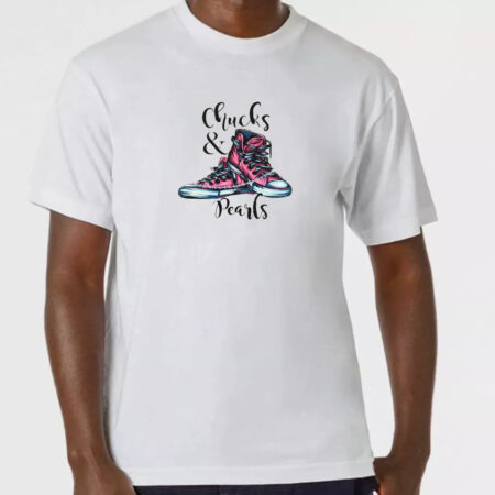 Chucks & Pearls Cotton T-shirts | Unisex T-shirt | White T-shirts