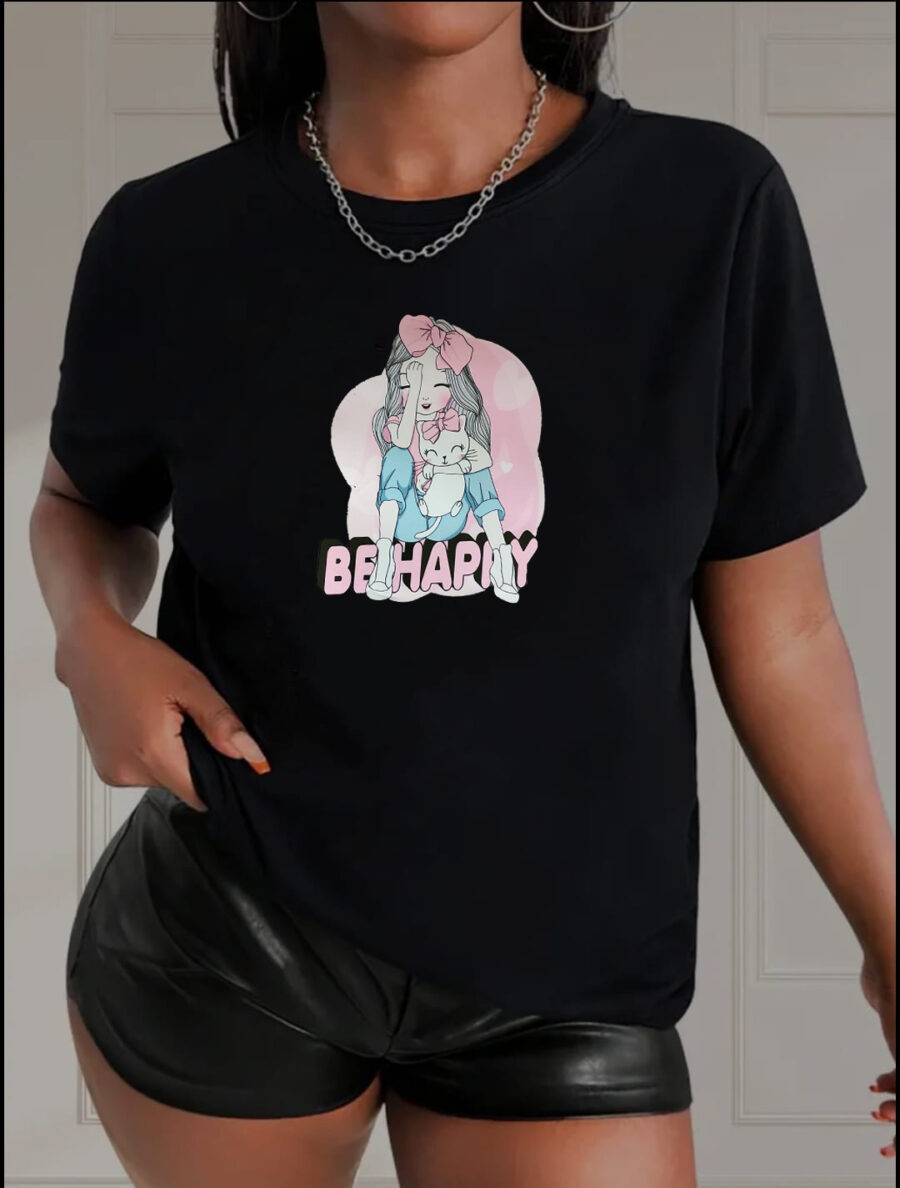 BE HAPPY T-SHIRTS, COTTON T-SHIRTS, UNISEX T-SHIRTS