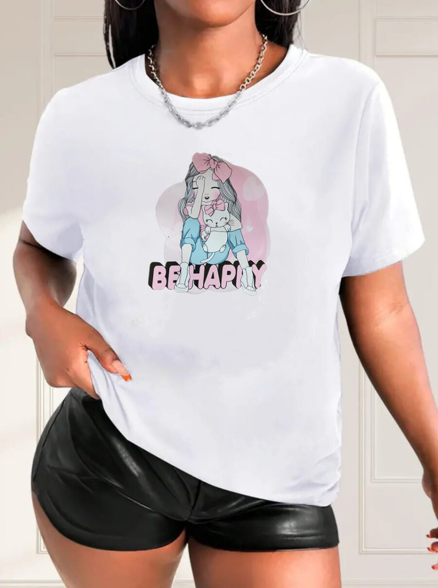 BE HAPPY T-SHIRTS, COTTON T-SHIRTS, UNISEX T-SHIRTS