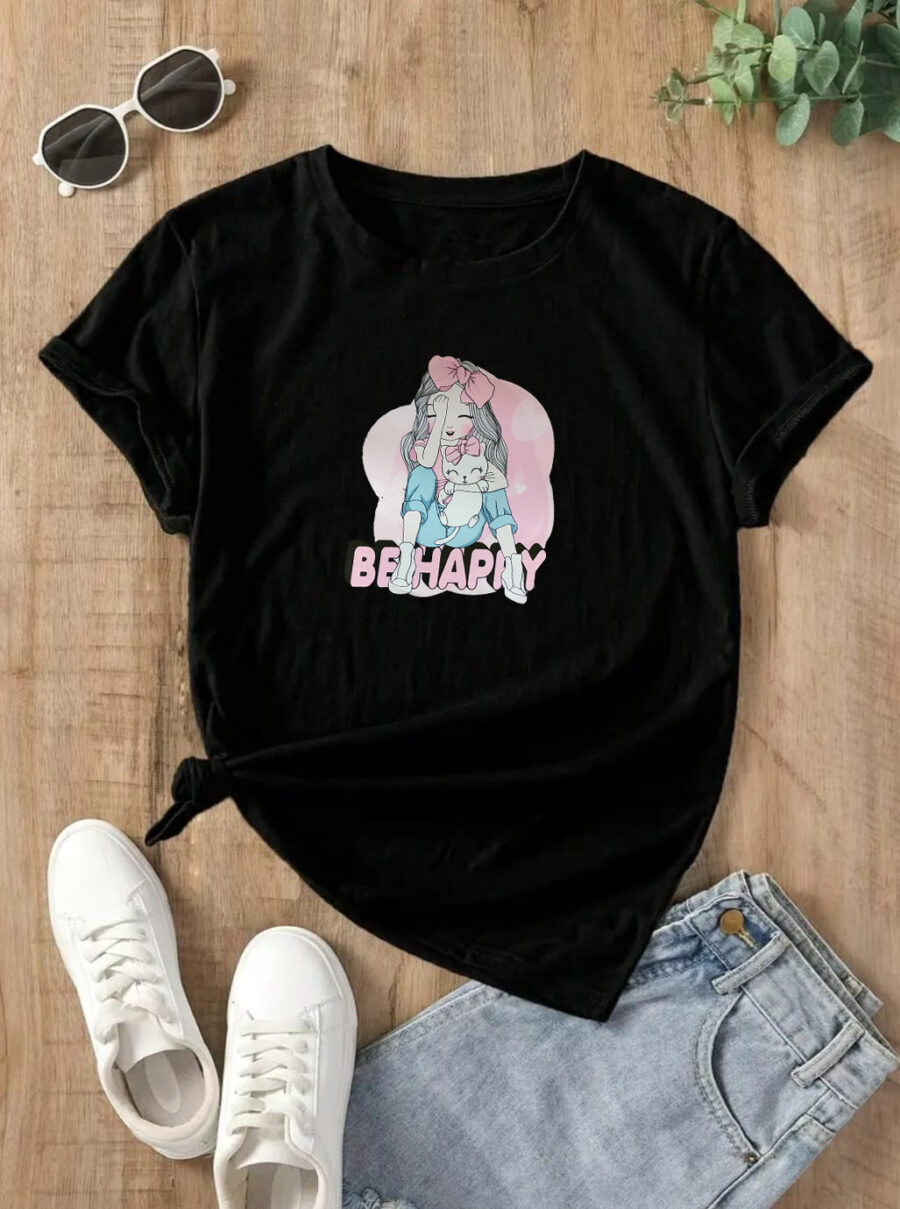 BE HAPPY T-SHIRTS, COTTON T-SHIRTS, UNISEX T-SHIRTS