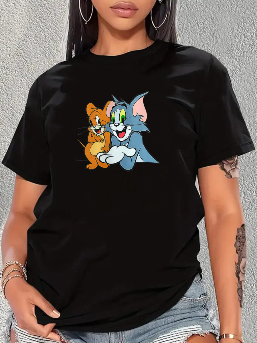 Couple Cotton T-shirts, Short Sleeves T-shirt, Tom and Jerry Unisex T-Shirts