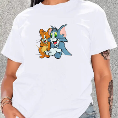 Couple Cotton T-shirts, Short Sleeves T-shirt, Tom and Jerry Unisex T-Shirts