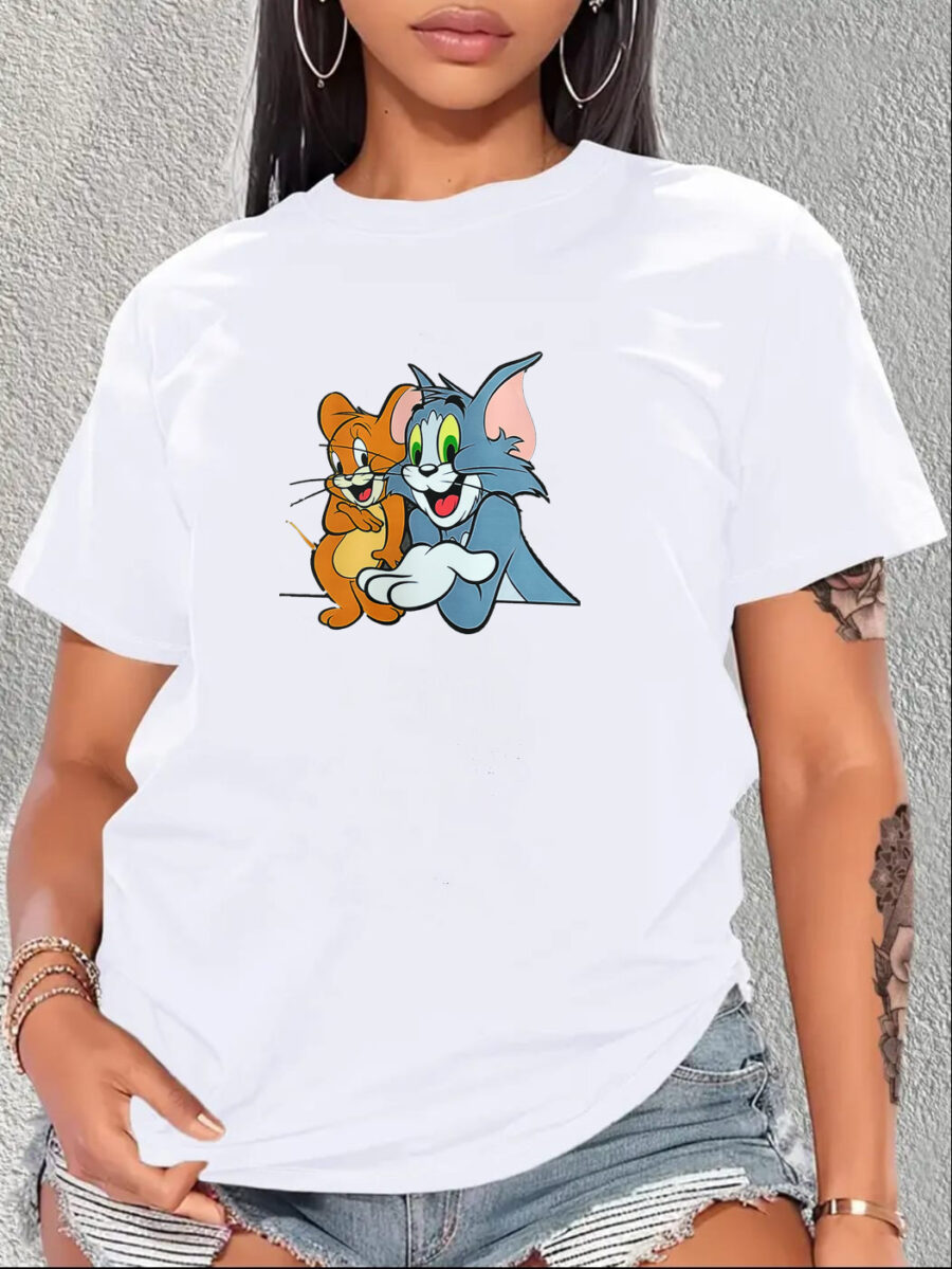 Couple Cotton T-shirts, Short Sleeves T-shirt, Tom and Jerry Unisex T-Shirts