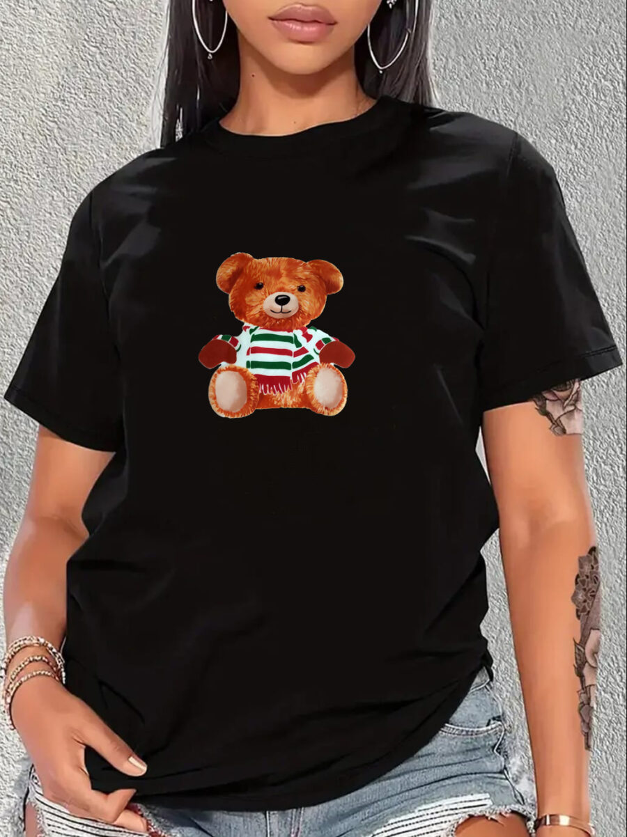 Bear Cotton T-shirts, White T-Shirts, Unisex T-Shirts, Black T-shirts