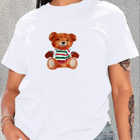 Bear Cotton T-shirts, White T-Shirts, Unisex T-Shirts, Black T-shirts