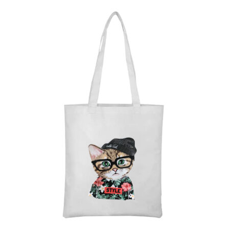 Cute Cat cotton canvas tote bag