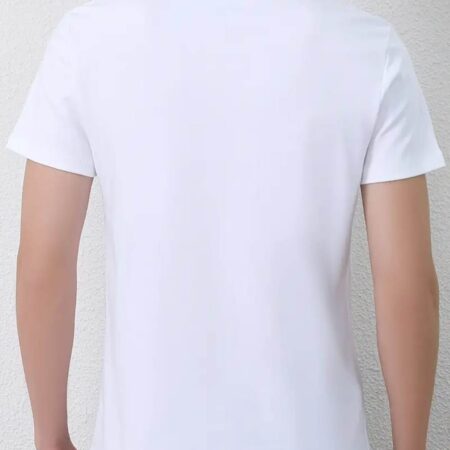 Round Neck T-Shirt, Pure White Casual T-Shirt , Short Sleeves T-Shirt, Comfortable T-Shirt, Versatile T-Shirt