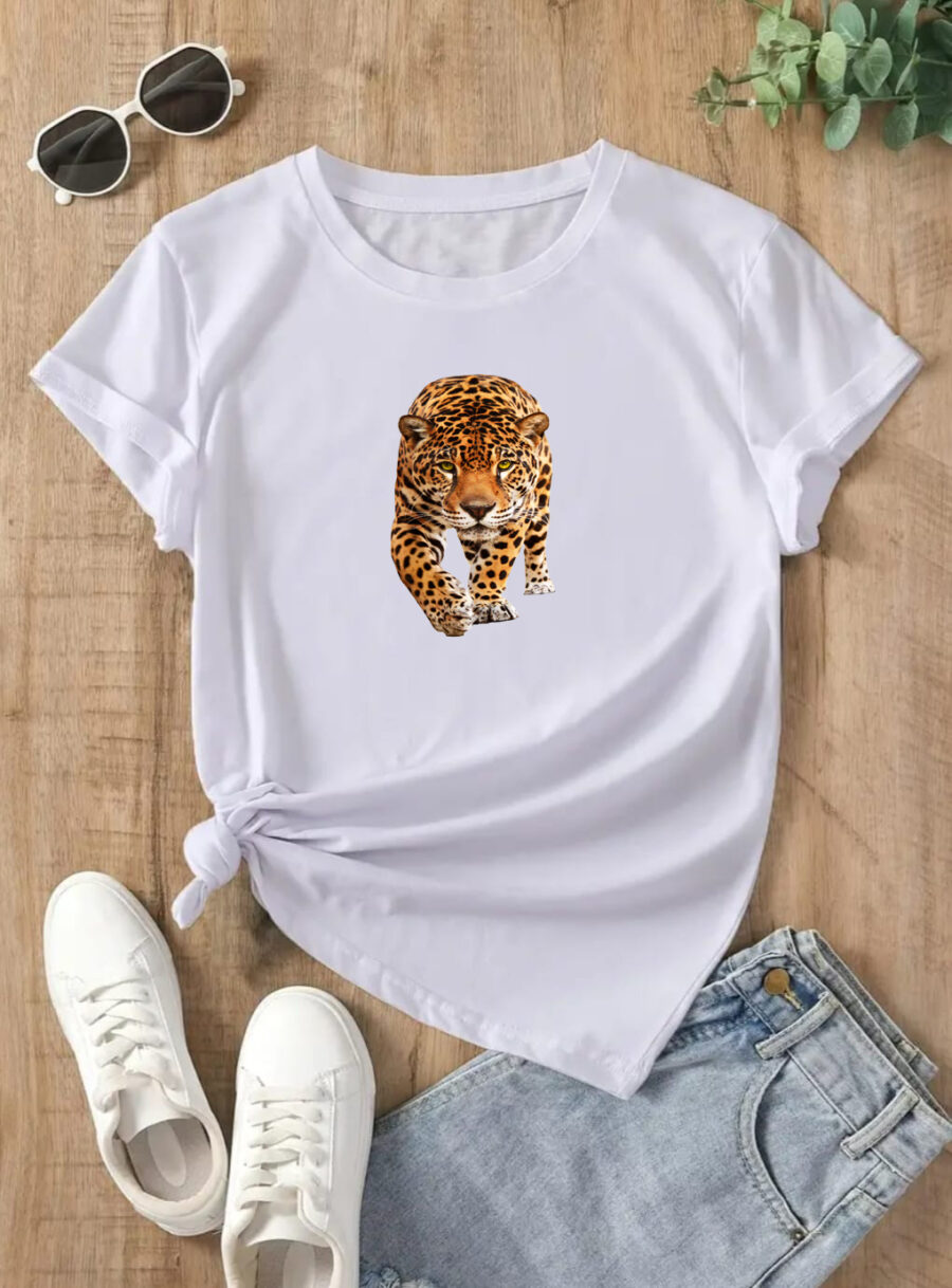 Versatile Cotton T-Shirt, Casual T-Shirt, Short Sleeves T-Shirt Stretch Round Neck Tee Shirt