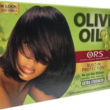 Ors Olive Oil Hair Relaxer, ORS Olive Oil Built-In Protection Full Application No-Lye Hair Relaxer - Extra Strength Kit (Pack of 1)