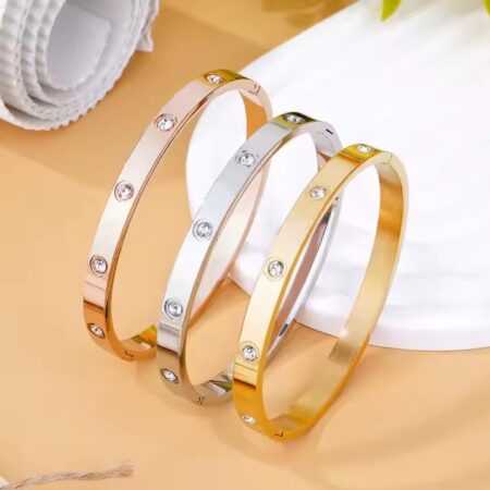 Zircon Bangle For Women, Elegant Jewelry Cuff Zircon Bracelet For Women Love Bangle With Zircon