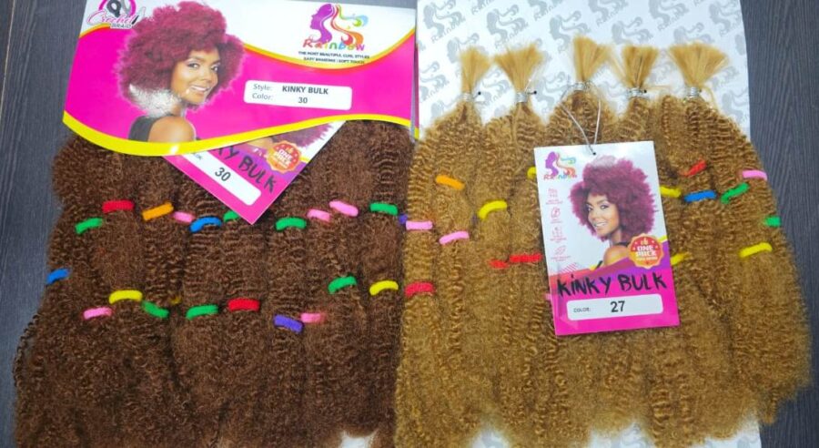 Afro Kinky Hair Extension, Kinky Bulk Synthetic Hair Extension 100% Kanekalon Fiber Hair Extension Darling Kinky Braid