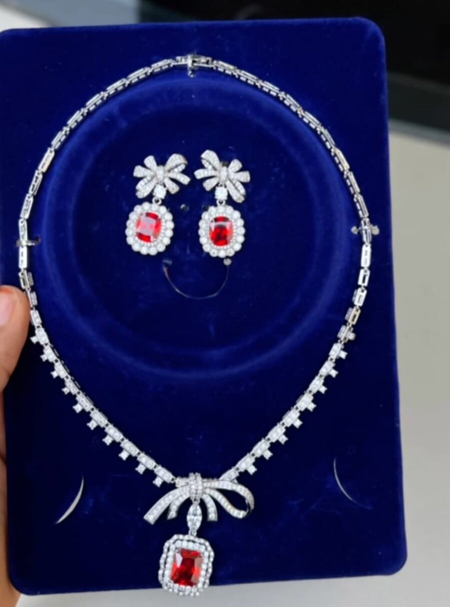 Women Luxury Wedding Necklace and Earrings Set, Jewelry Set