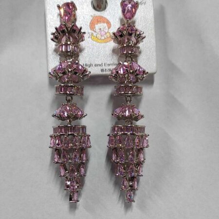 Rose Gold Plated Earrings, Crystal Drops Danglers earrings