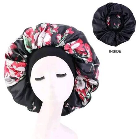 Women's Satin Hair Bonnets with Wide Elastic Band - Sleeping Night Caps for Hair Loss