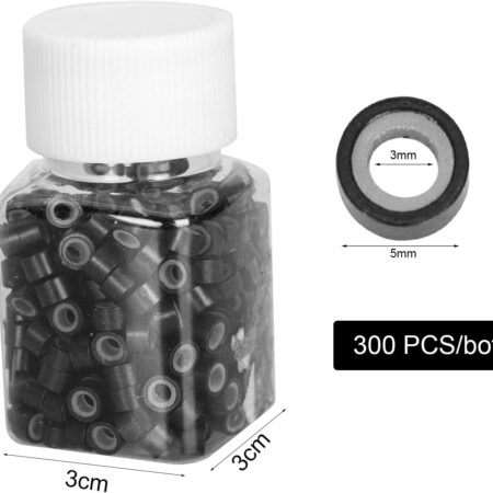 Micro Silicone Link Rings for Hair Extensions, Nano Rings with Silicone Micro Rings Nano Beads, MicroLinks Rings Hair Beads