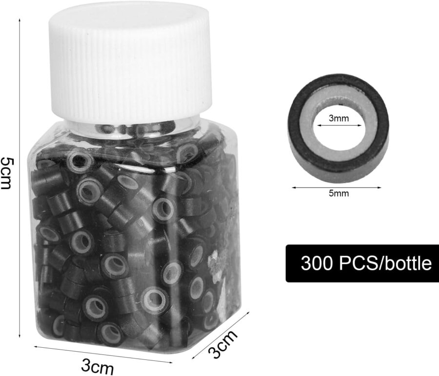 Micro Silicone Link Rings for Hair Extensions, Nano Rings with Silicone Micro Rings Nano Beads, MicroLinks Rings Hair Beads