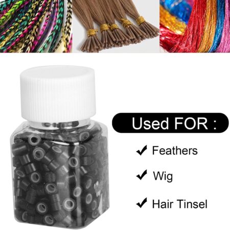 Micro Silicone Link Rings for Hair Extensions, Nano Rings with Silicone Micro Rings Nano Beads, MicroLinks Rings Hair Beads