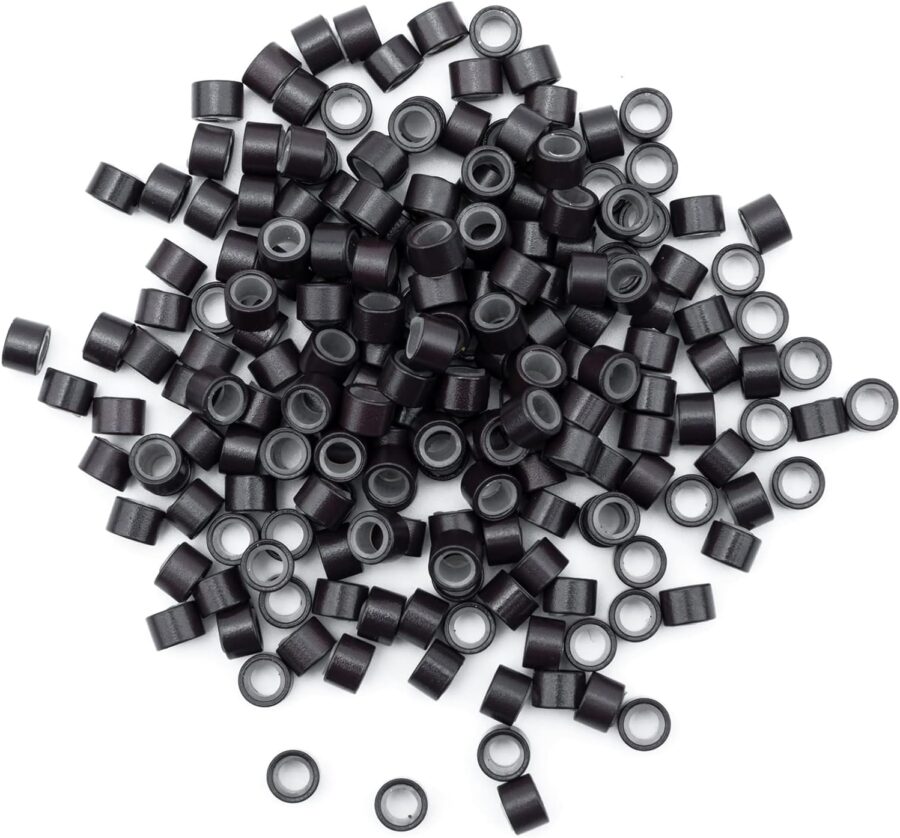 Micro Silicone Link Rings for Hair Extensions, Nano Rings with Silicone Micro Rings Nano Beads, MicroLinks Rings Hair Beads